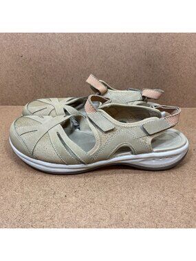 Esesplash Womens Beige Walking Sandals SZ 12 Adjustable Straps Lightweight Sole